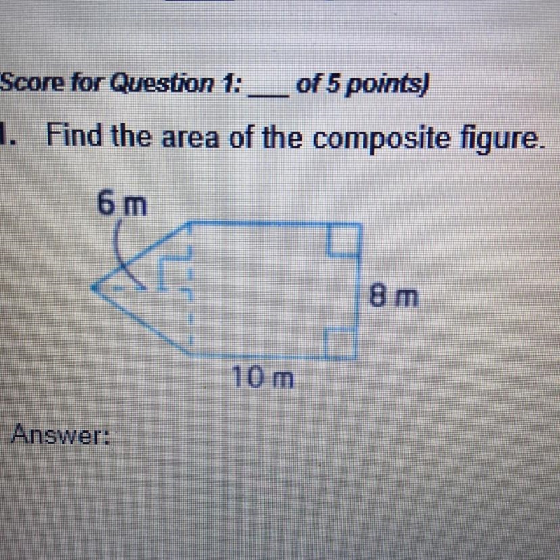 1. Find the area of the composite figure. Heellllppppp-example-1