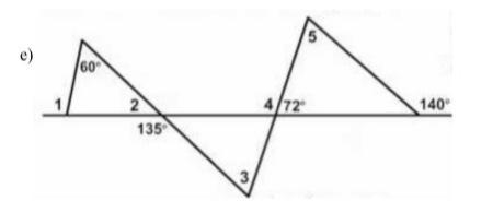 Please help this is due today! Calculate the unknown missing angle measures. Do not-example-1