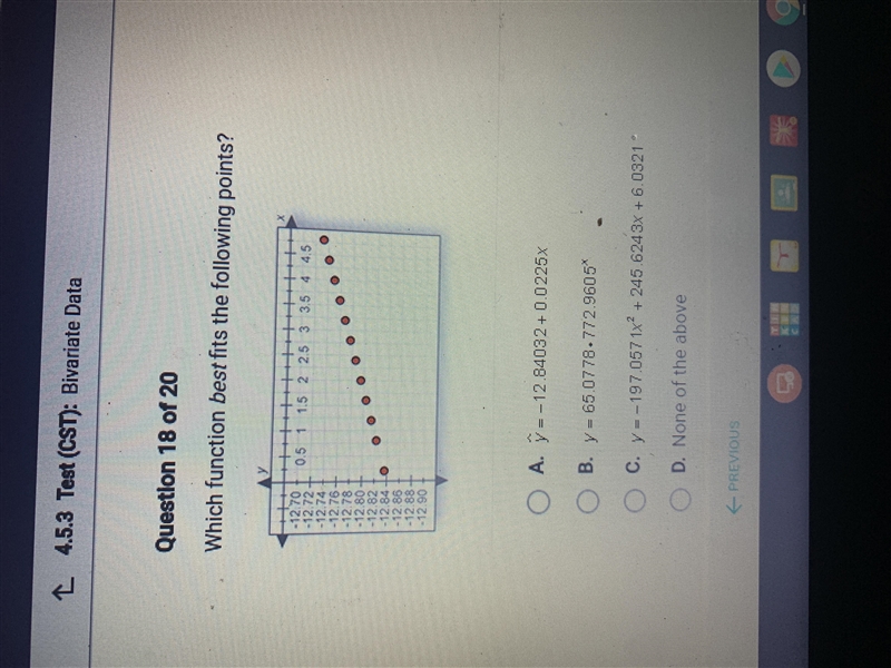 Which function best fits following points?-example-1