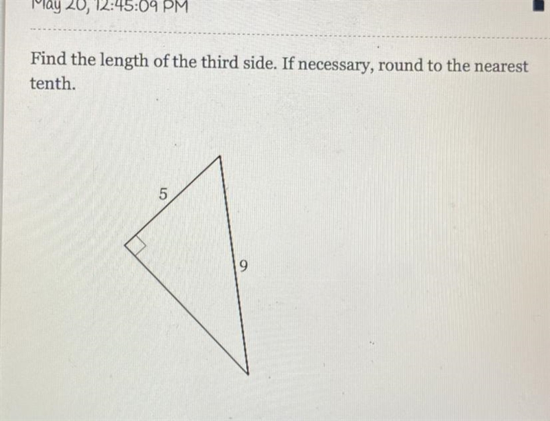 Find the length of the third side. If necessary, round to the nearest tenth.-example-1