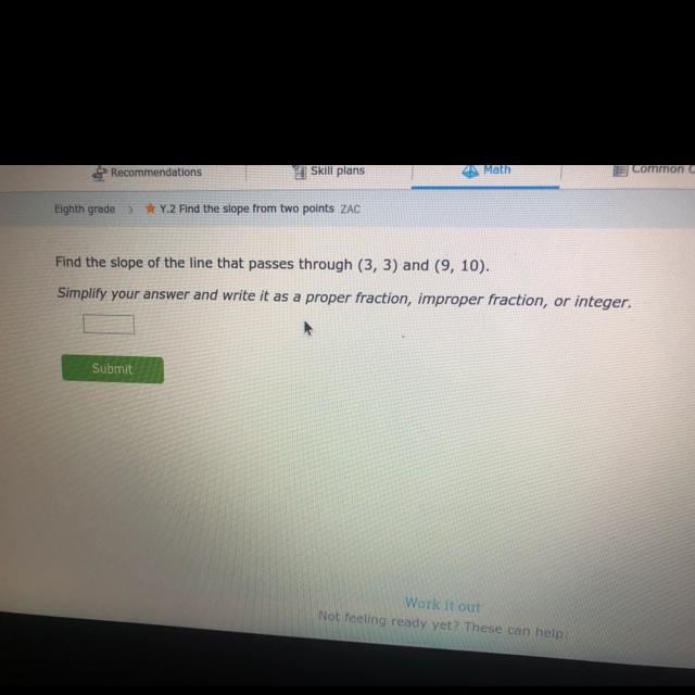 I need help with finding slopes from two points thank you-example-1