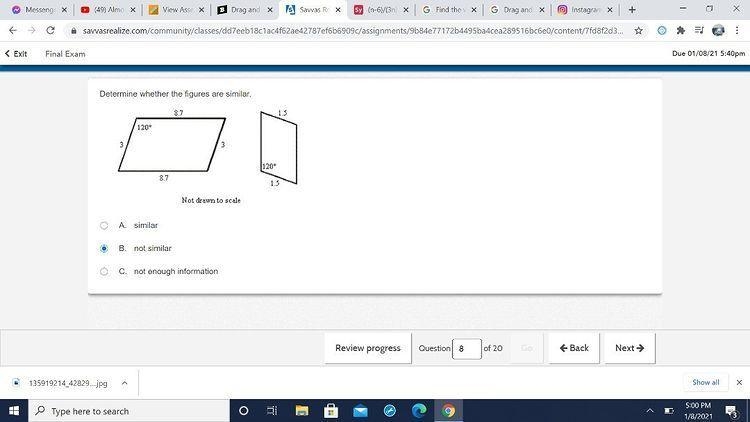 Determine whether the figures are similar.-example-1