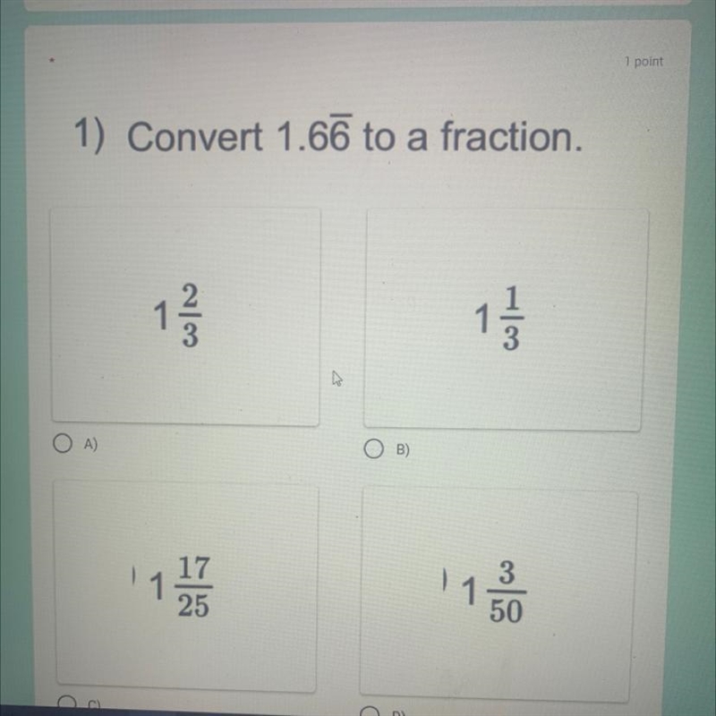 I know how to convert fractions and decimals but the the fact that it’s repeating-example-1