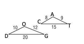 △DOG ~△? Complete the similarity statement and select the theorem that justifies your-example-1