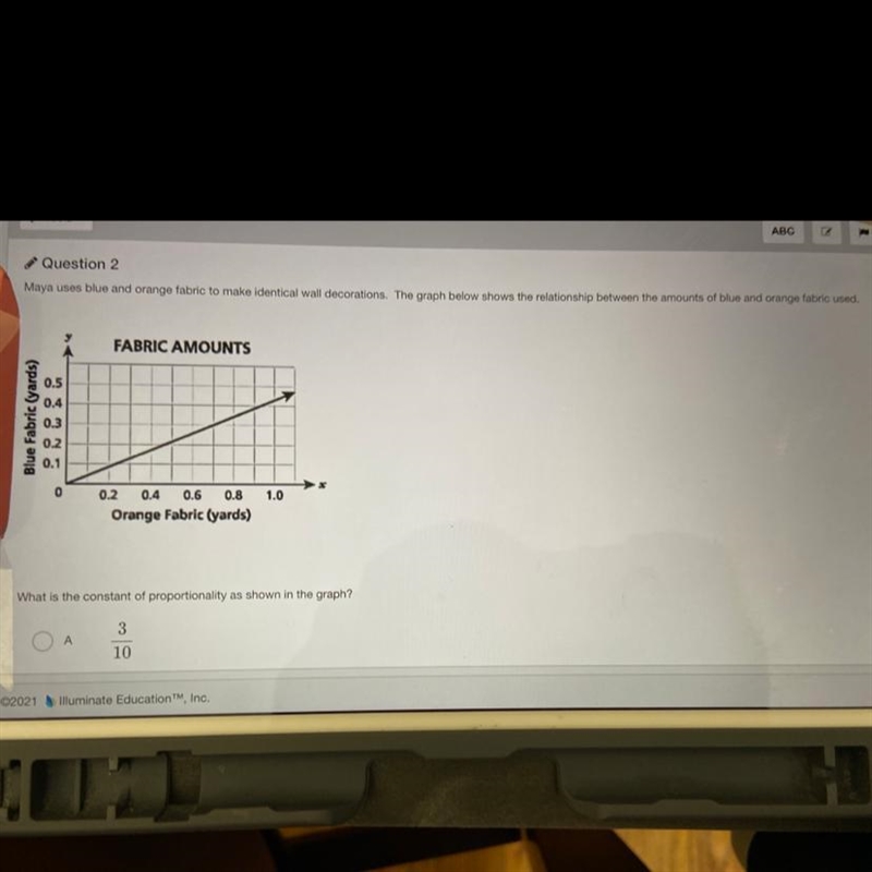 Pls someone help the multi choice answers are A:3:10 B:2/5 C:3:7 D:1/2-example-1