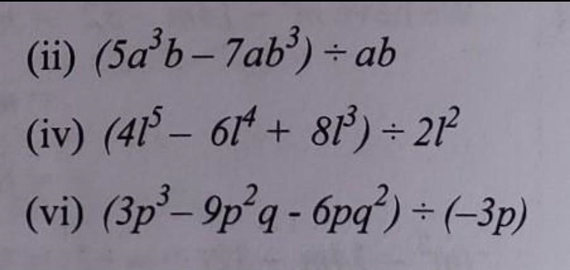 Divide the given polynomial by given monomial.​-example-1