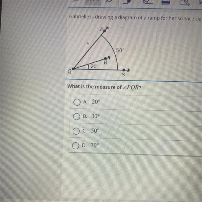 Gabriella is drawing a diagram of a ramp for science class part of the diagram Is-example-1