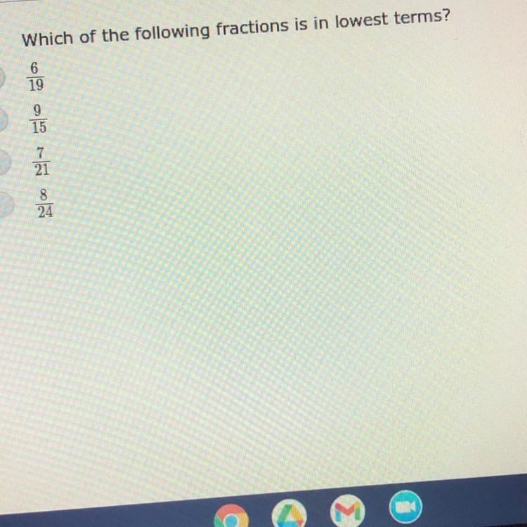 Which of the following fractions is in lowest form-example-1