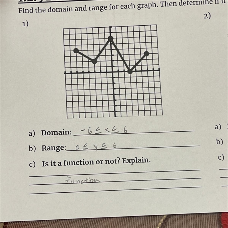 1.2.3 domain and range practice help me find out why it is a function-example-1