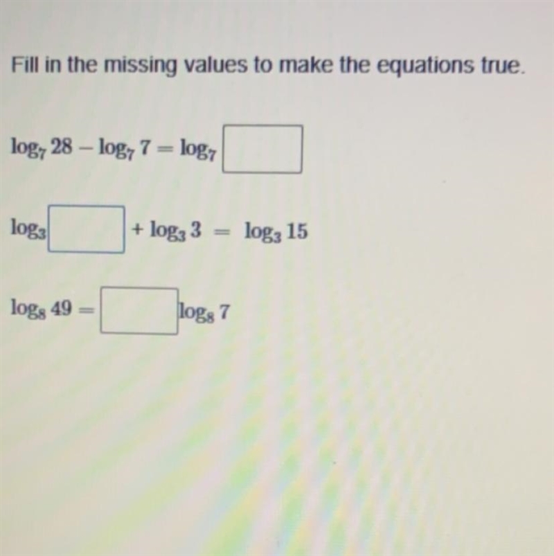 Find in the missing values to make the equations true.-example-1