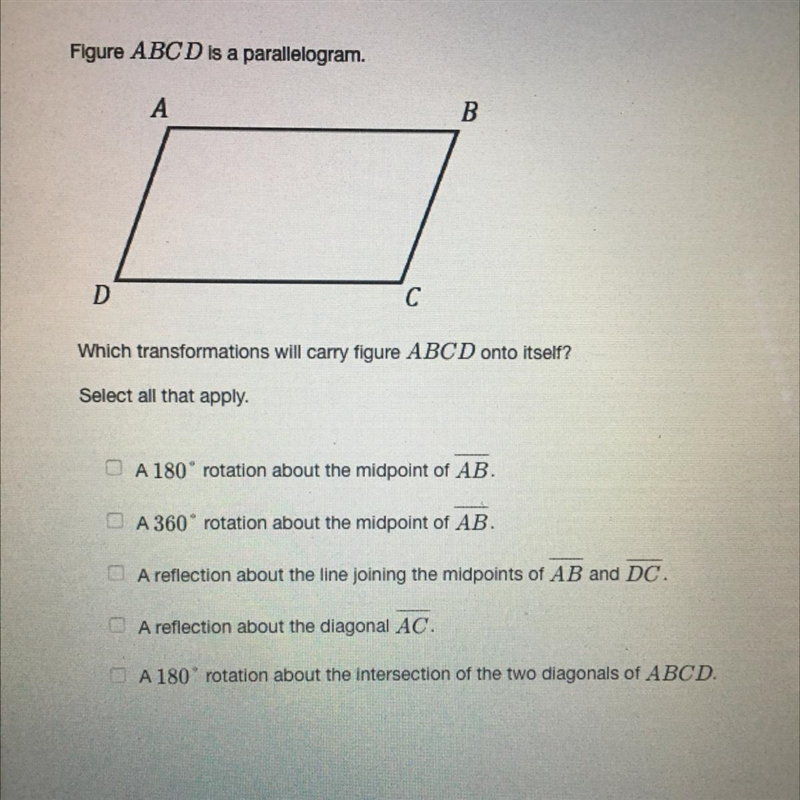 Figure ABCD is a parallelogram... open photo to see question pls-example-1