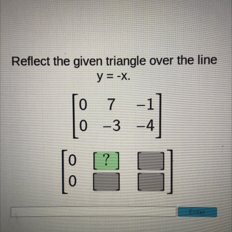 Reflect the given triangle over the line y = -X-example-1