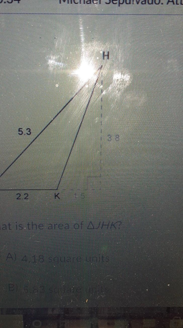 What is the area of triangle JHK?​-example-1