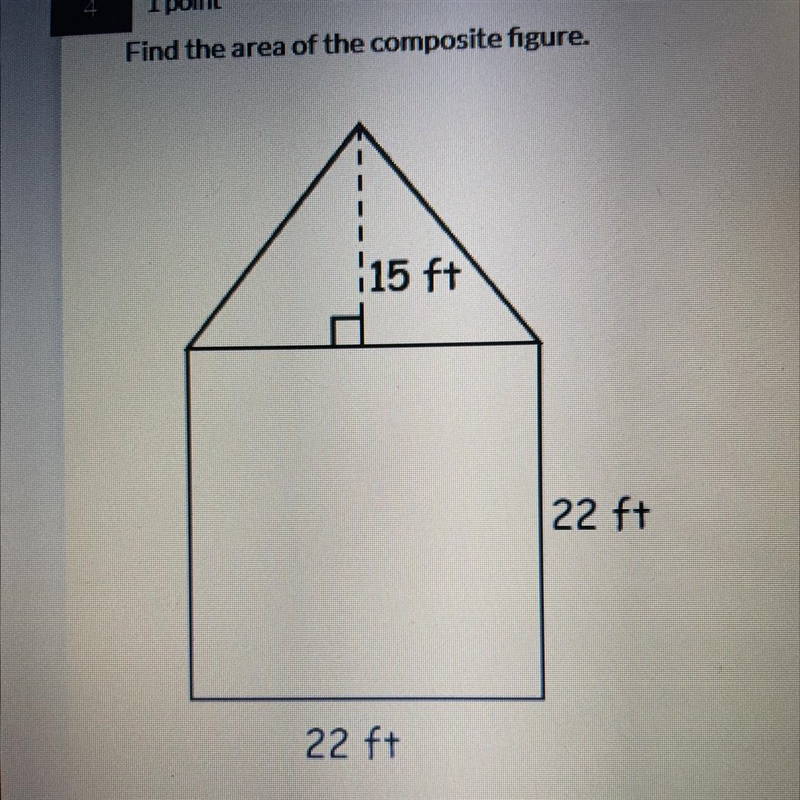 Find the area of the pomposite figure-example-1