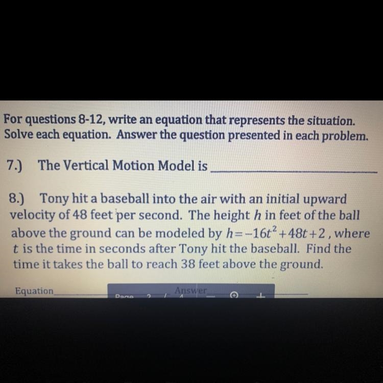 tony hit a baseball into the air with an initial upward velocity of 48 feet per second-example-1