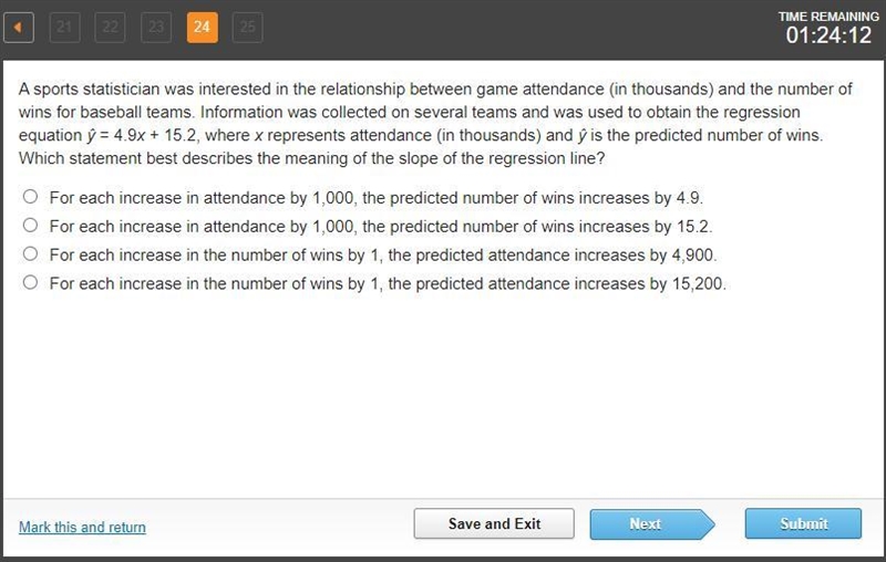 Simple Linear Regression Unit Test Plz help 1 hr 20 mins left.-example-1