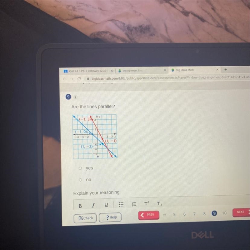 Are the lines parallel?-example-1