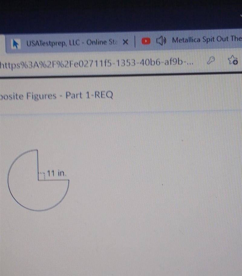 The partial circle has a radius of 11 inches What is the area of this figure? ANSWER-example-1