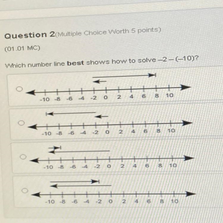 Which number line best shows how to solve this? please help quickly thank you!-example-1