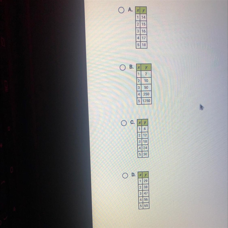 PLEASE PLEASE HELP!!! These tables of values represent continuous functions. In which-example-1