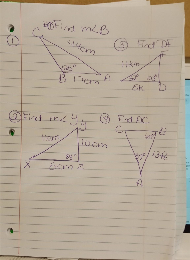 Find each measure measurement indicated. Round your answers to the nearest tenth. Please-example-1