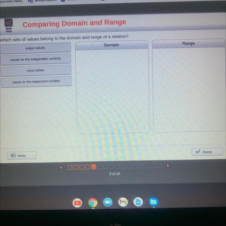 Which sets of values belong to the domain and range of a relation?-example-1