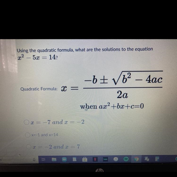 Need help ASAP!!! And B is x=-14 and x=-1-example-1