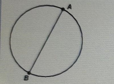 The figure below shows a circle with segment AB as it's diameter. The center of the-example-1