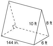 200 points What is the value of B and P for the following triangular prism? 30 ft-example-1