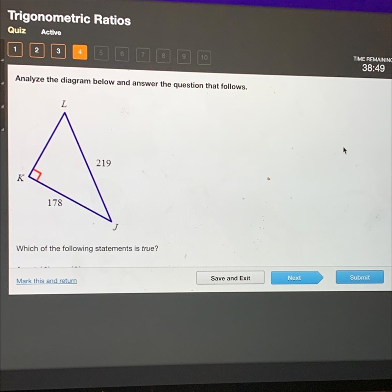 Analyze the diagram below and answer the question that follows. L 219 K 178 Which-example-1