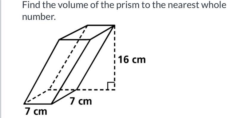 Find the volume of the prism to the nearest whole number-example-1