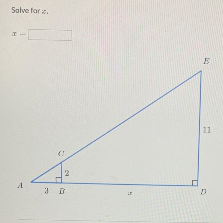 Solve similar triangles (advanced) solve for x-example-1