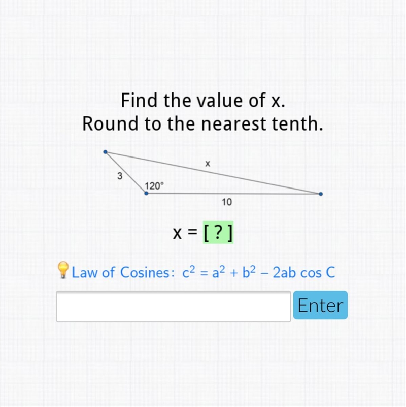 Find the value of x and round-example-1