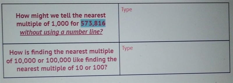 How might we tell the nearest multiple of 1,000 for 573,816 without using a number-example-1