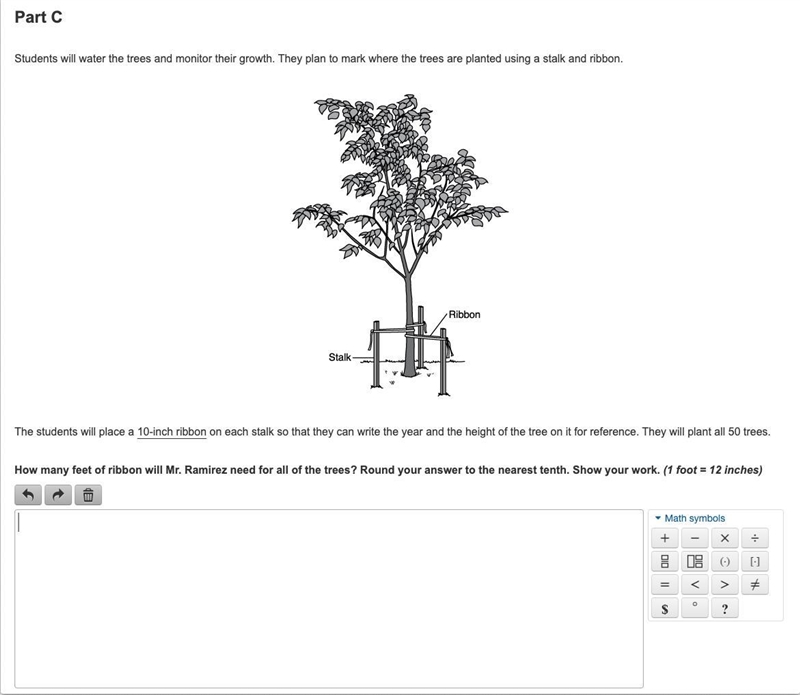 The students will place a 10-inch ribbon on each stalk so that they can write the-example-1