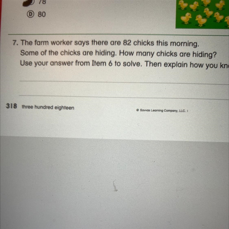 How many chicks are hiding? Explain how you know.-example-1