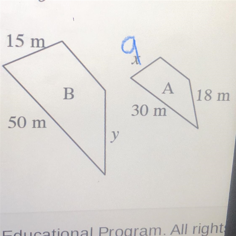 What would y be? If x is 9 m-example-1