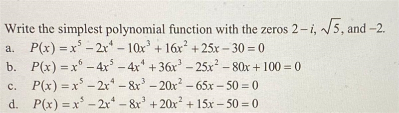 Write the simplest polynomial function with the zeros..?-example-1