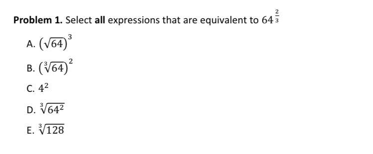 Select all expression that are equivalent to 64 2/3.-example-1