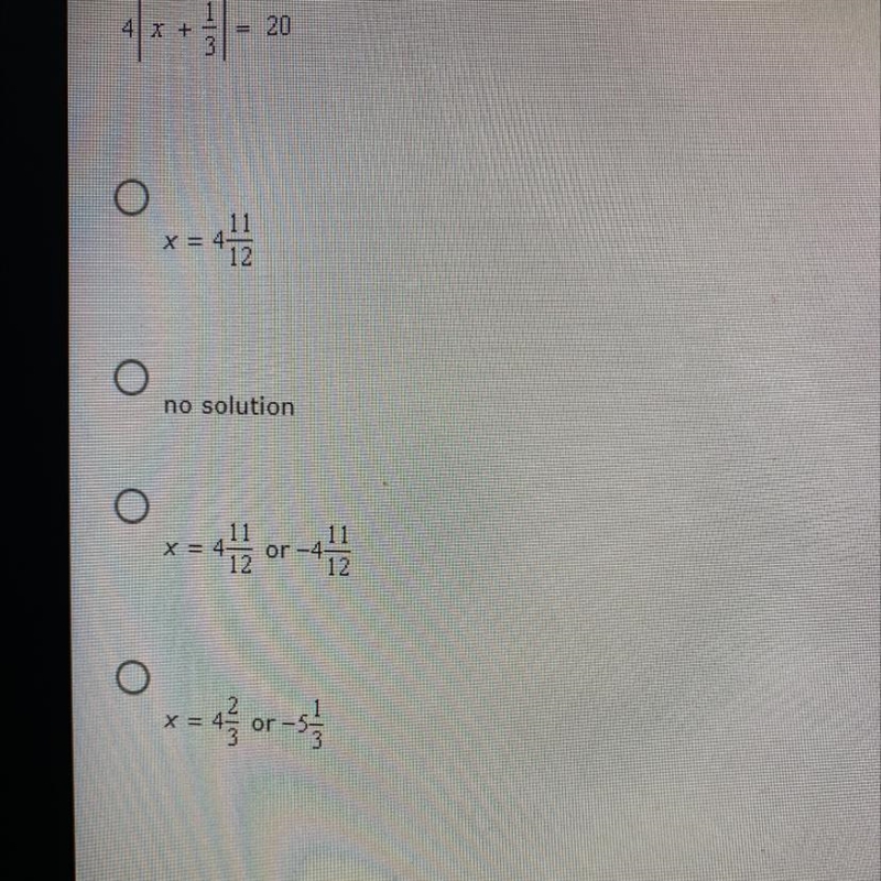 Solve the equation. If there is no solution, select no solution.-example-1