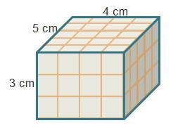 Which equation can be used to find the volume of this solid? V = 3 times 5 times 4 V-example-1