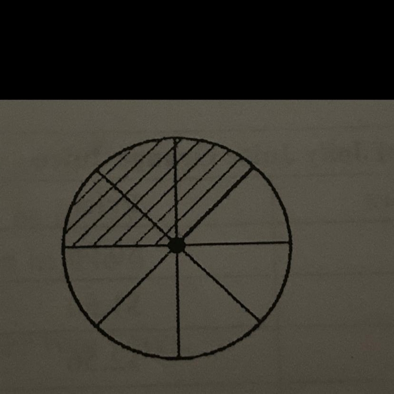 Help!!! Determine the ratio of shaded sections to the total number of sections. Write-example-1