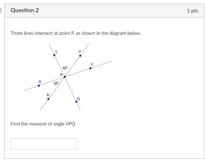 Three lines intersect at point P, as shown in the diagram below. Find the measure-example-1