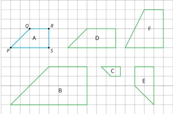 Which polygon(s) below are similar (not congruent) to polygon A? Mark the similar-example-1