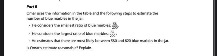 Part B Omar uses the information in the table and the following steps to estimate-example-1