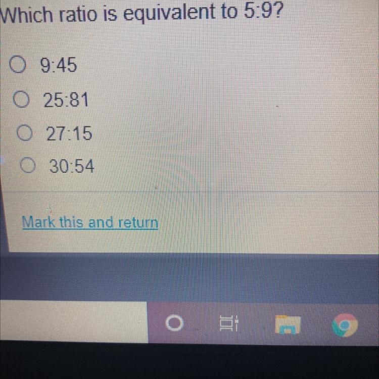 Which ratio is equivalent to five nine-example-1