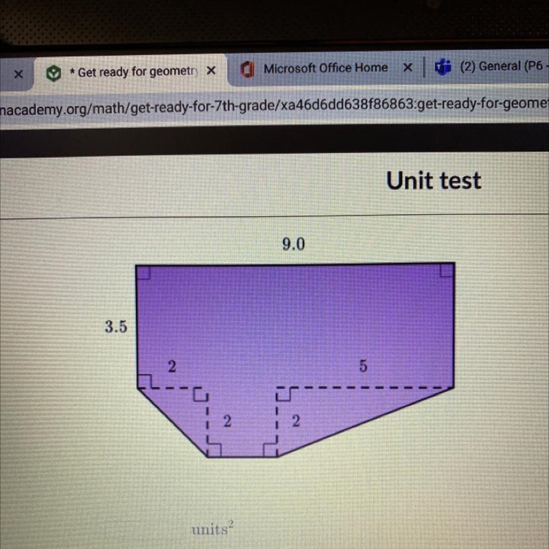 Find the area of the shape shown below￼-example-1