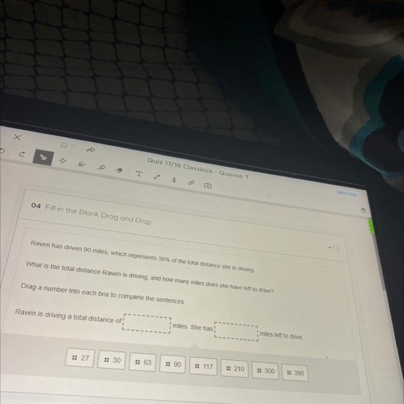 HELP ME NOW 04 Fill in the blank Drag and Drop Raven has driven 90 miles, which represents-example-1