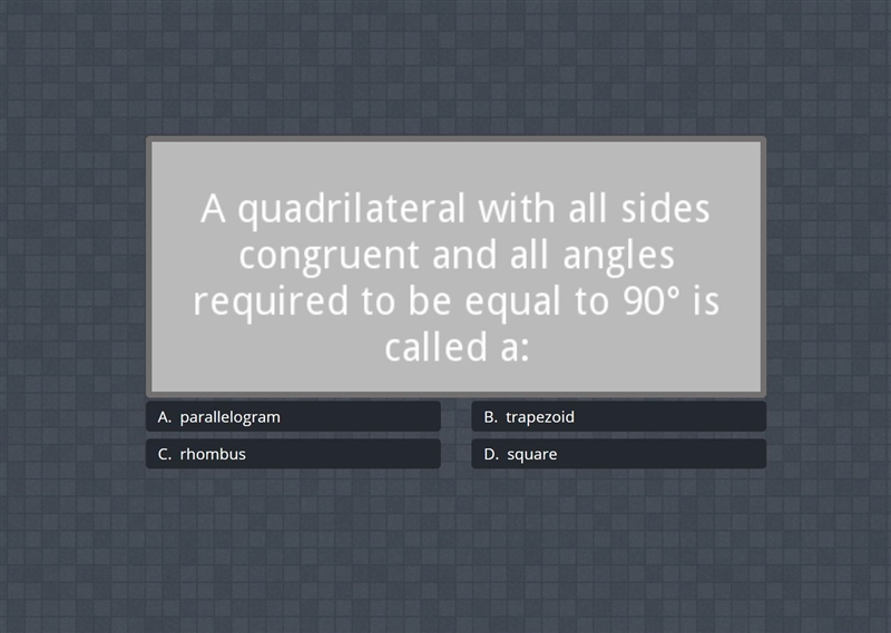 Help pls a quadrilateral with all sides congruent and all angles required to be equal-example-1