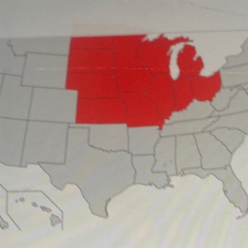 Observe the map of the United States above. Areas indicated in red are where tornadic-example-1